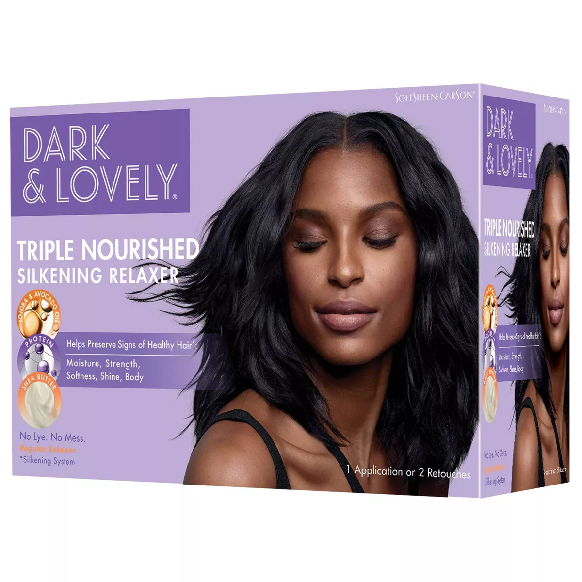 Dark and Lovely Triple Nourished Silkening Hair Relaxer Kit, 1 Ea